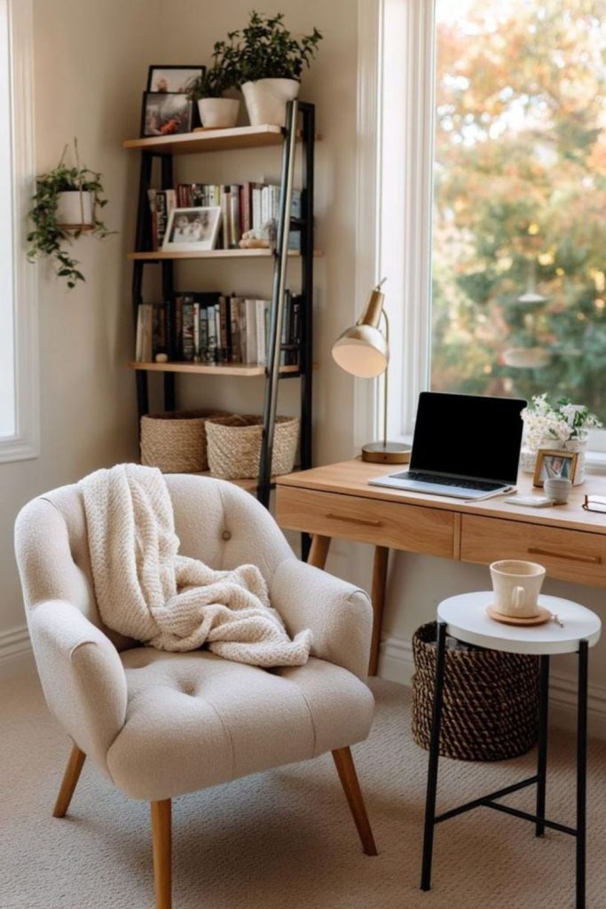 Reading hideout with books and lamp