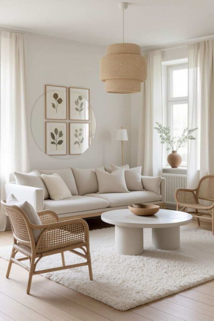 Cream-toned minimalist calm interior space.