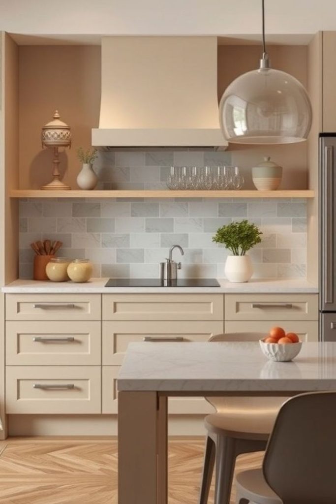 Desert wheat neutral kitchen retreat.