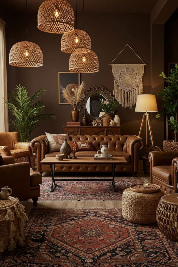 Duskwood walnut moody rustic interior.
