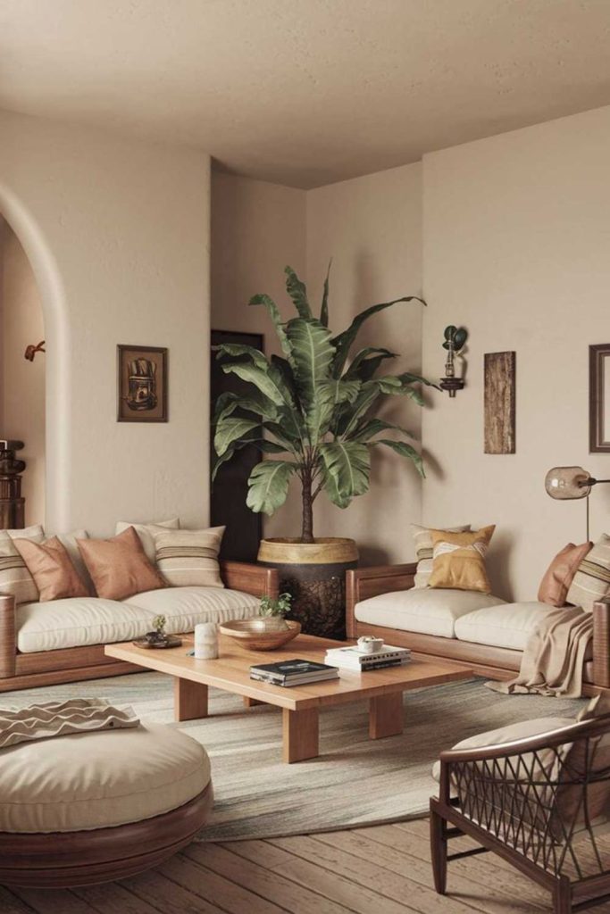 Earthy-toned rustic clay dream den.