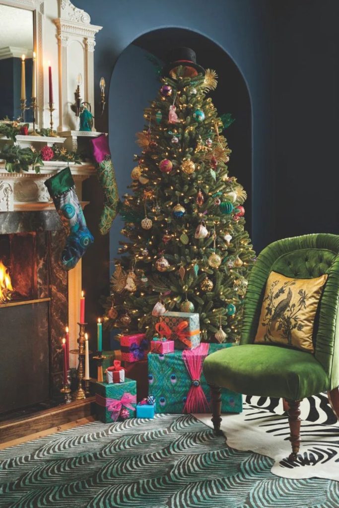 Eclectic collector’s colorful vintage Christmas.