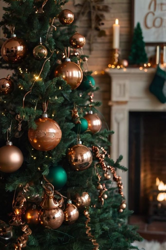 Forest green and copper accents