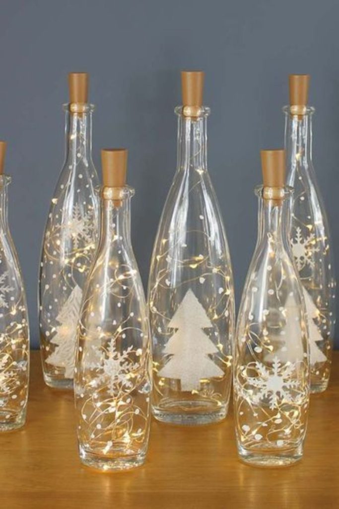 Frosted fairy light bottle glow.