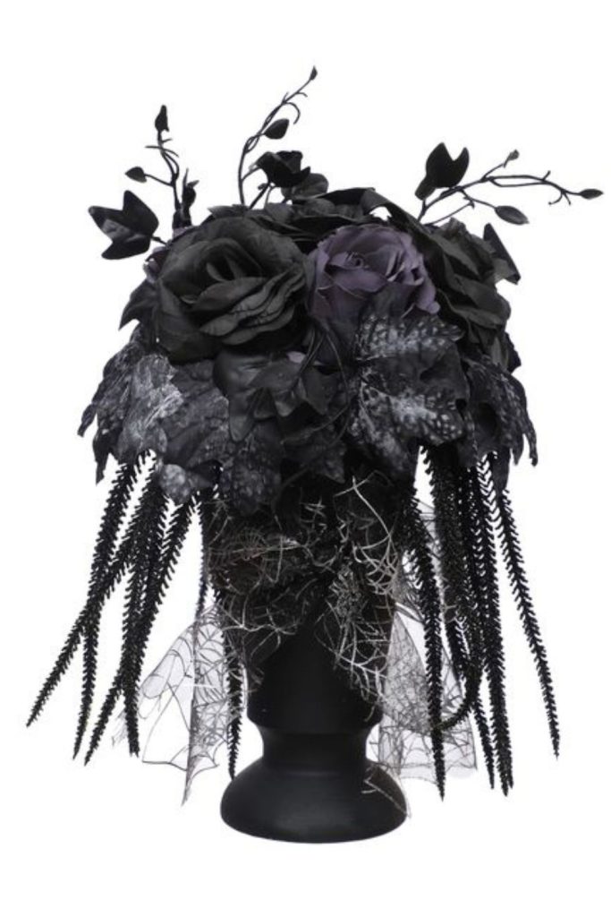 Gothic rose crypt with silver beads.