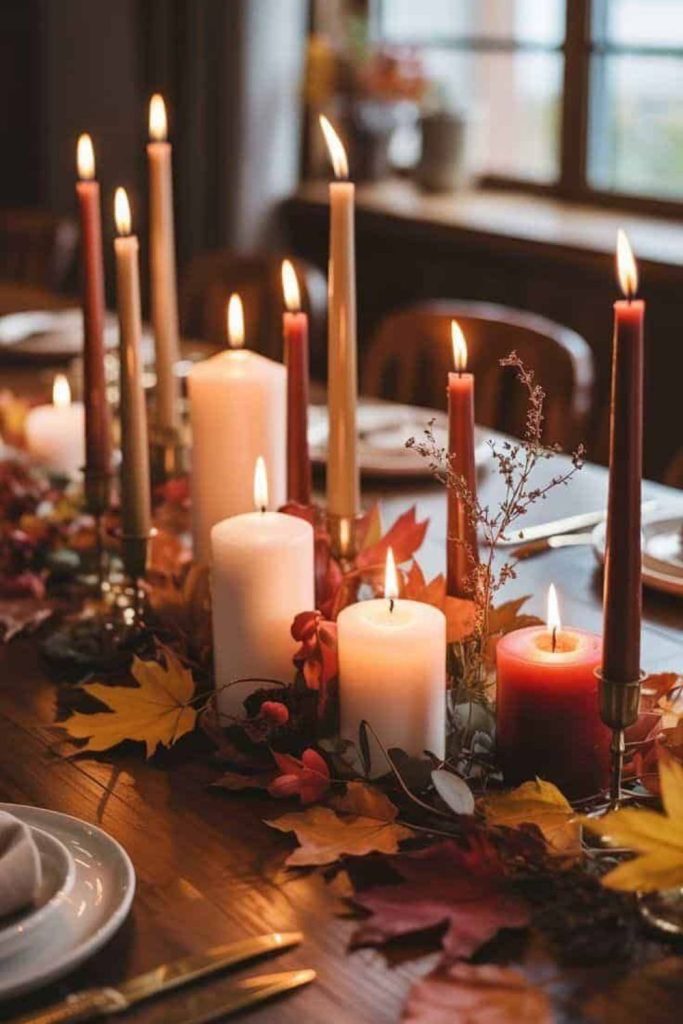 Harvest moon autumnal dinner arrangement.