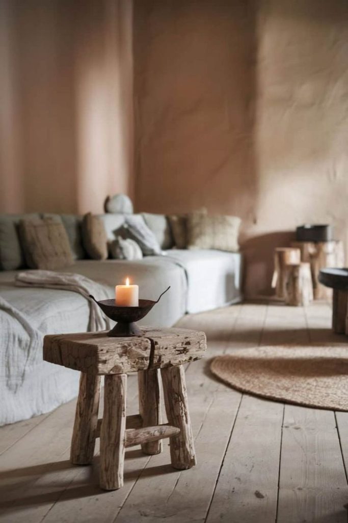 Hazelwood hideaway with sheepskin rugs.
