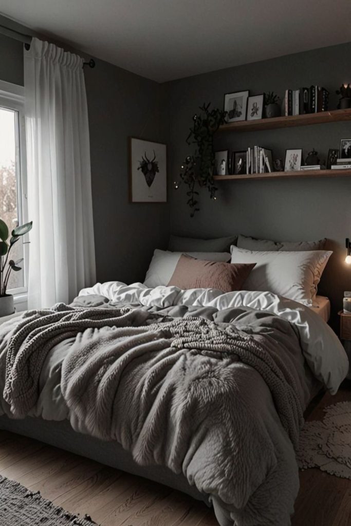 Black ash-inspired soft moody setting.