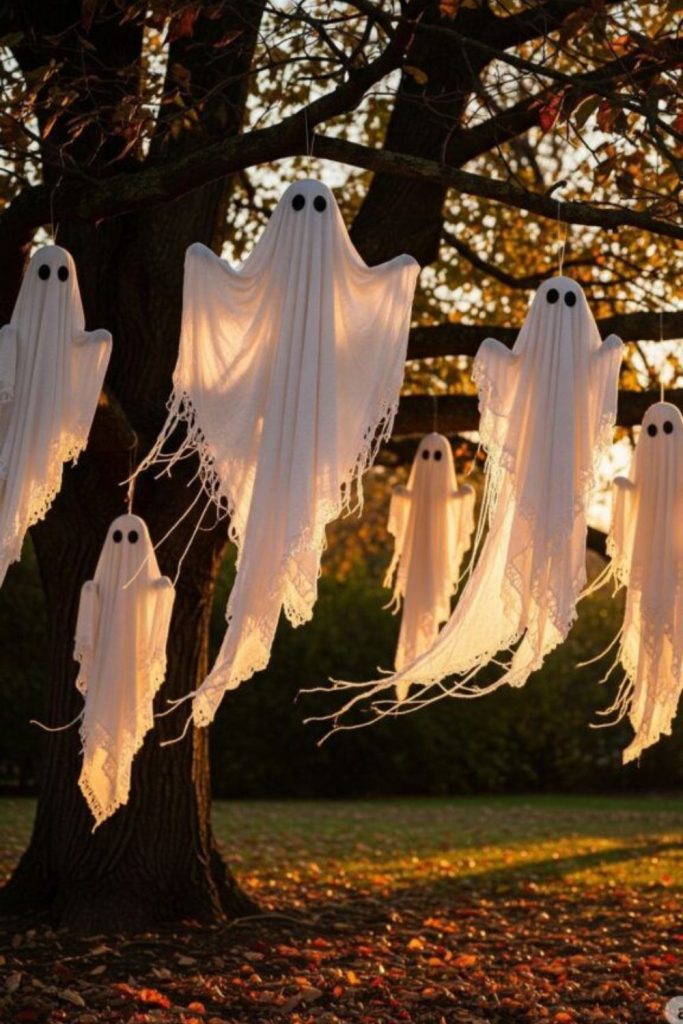 Tree glowing with hanging soul lanterns