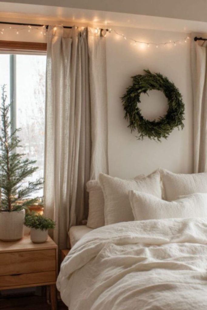 Linen and cedar neutral room.