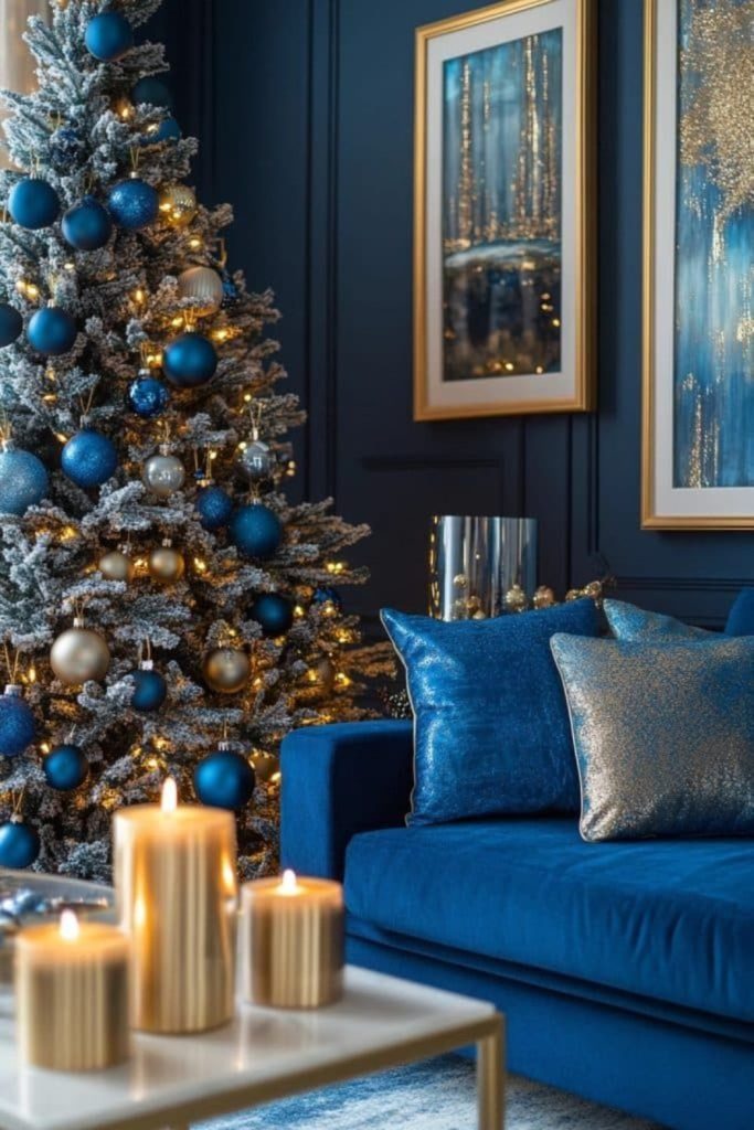 Midnight blue elegant Christmas decorations