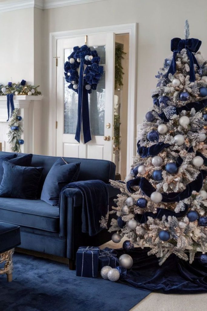 Midnight navy and gold ornaments