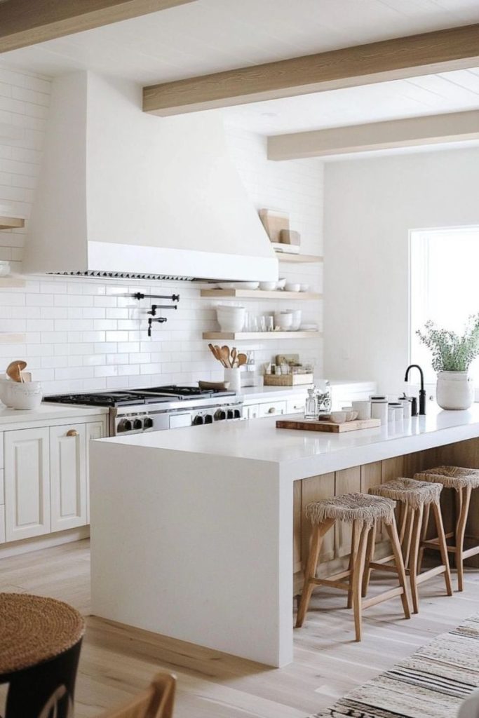 Milkstone whitewashed modern kitchen.