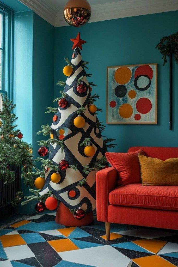 Mod pop geometric vintage holiday design.