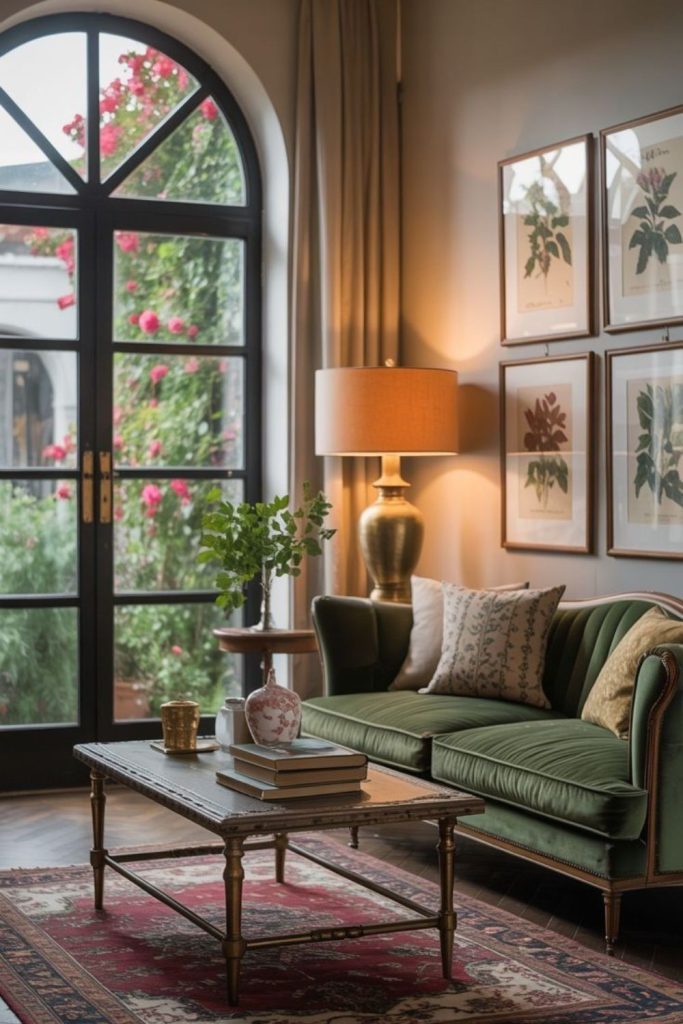 Vintage-modern blend stylish warm interior.