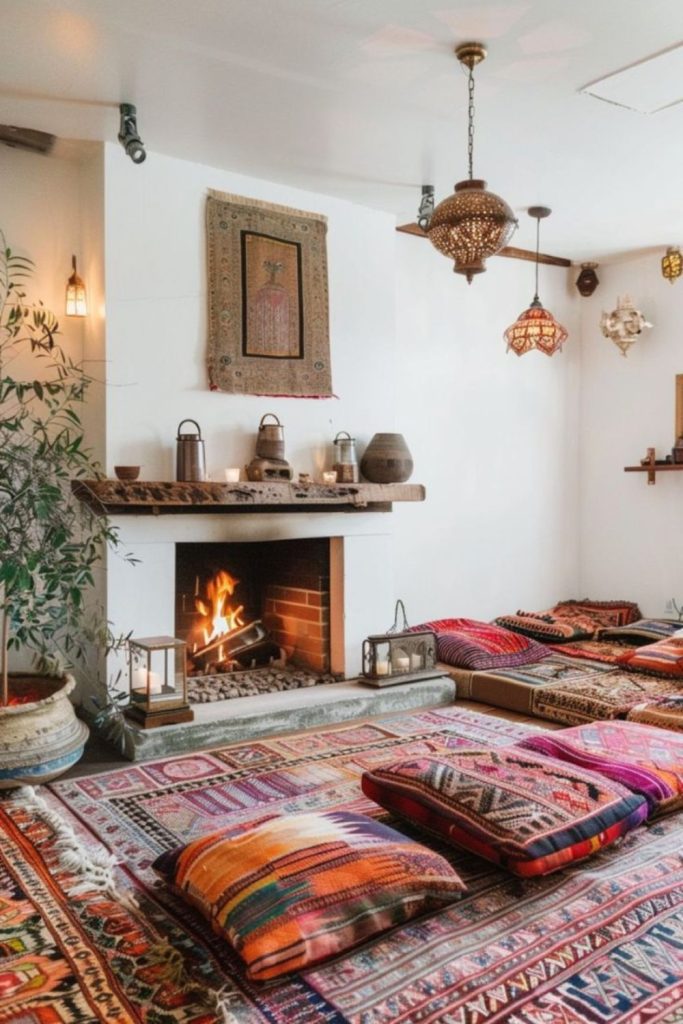 Nomadic-inspired cozy boho retreat.