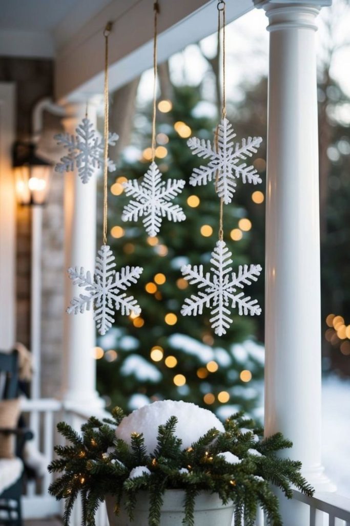 Starry northern light winter porch design.