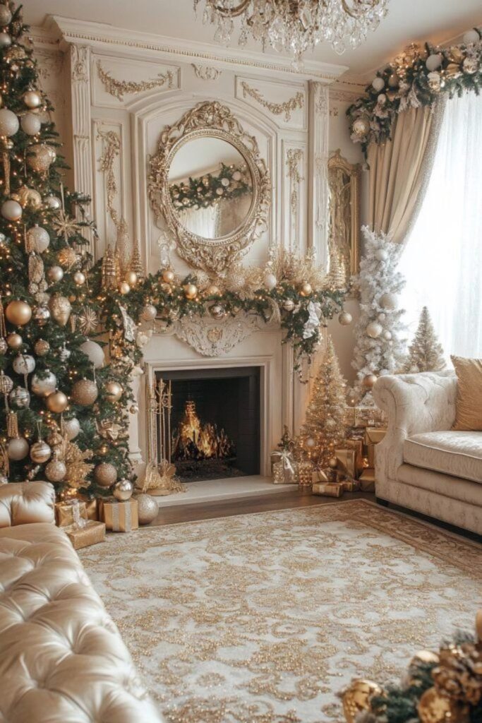 Old-Hollywood glam gold Christmas style.