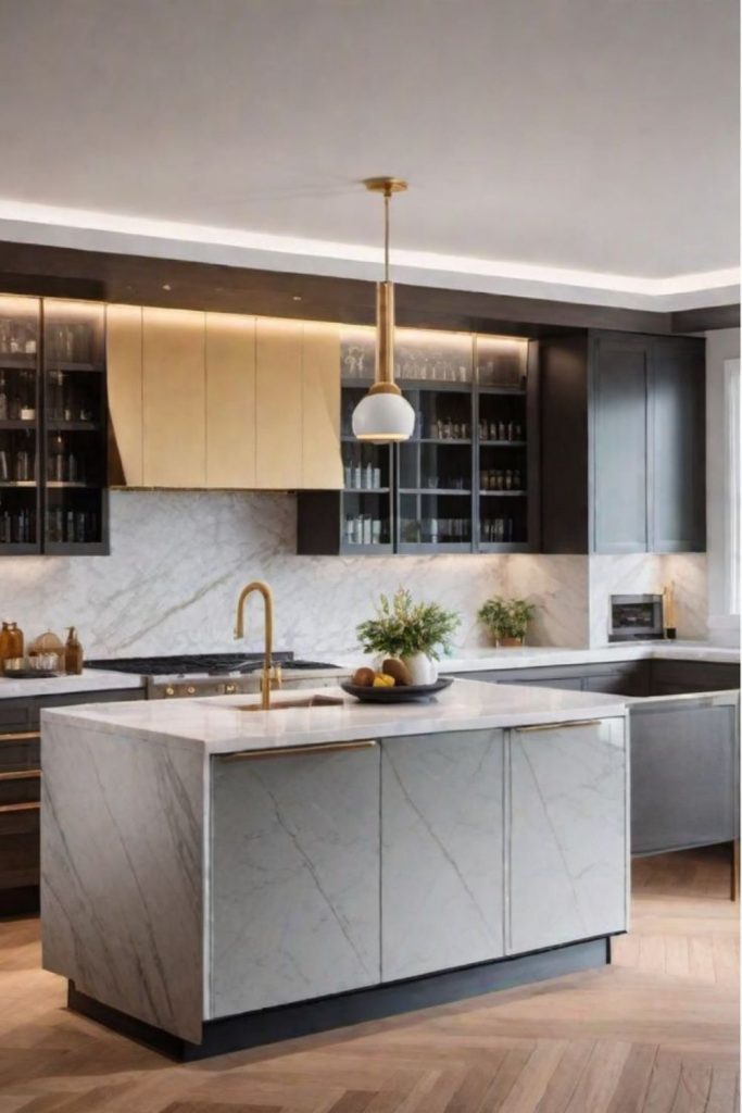 Onyx reflective high-gloss modern kitchen.