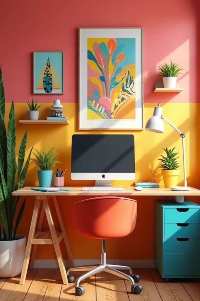 Retro pop zone with neon colors