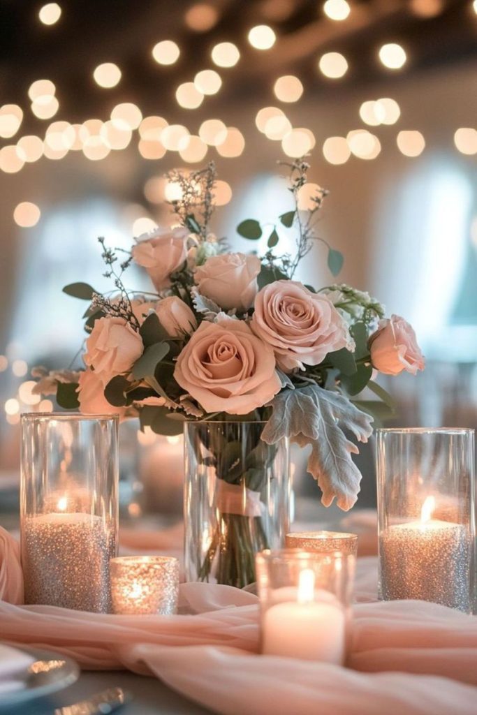 Pale rose glass-veiled winter bloom