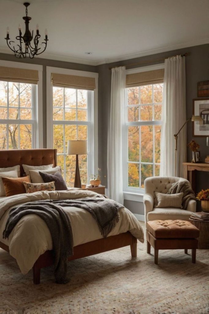 Rustic amber-toned bungalow bedroom.