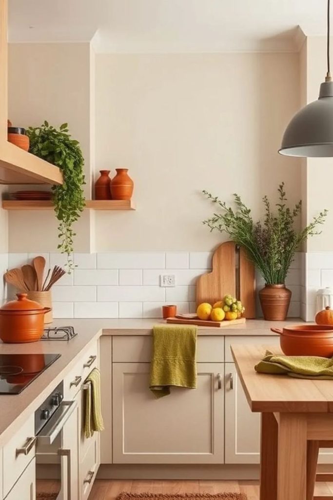 Sand and clay neutral kitchen.