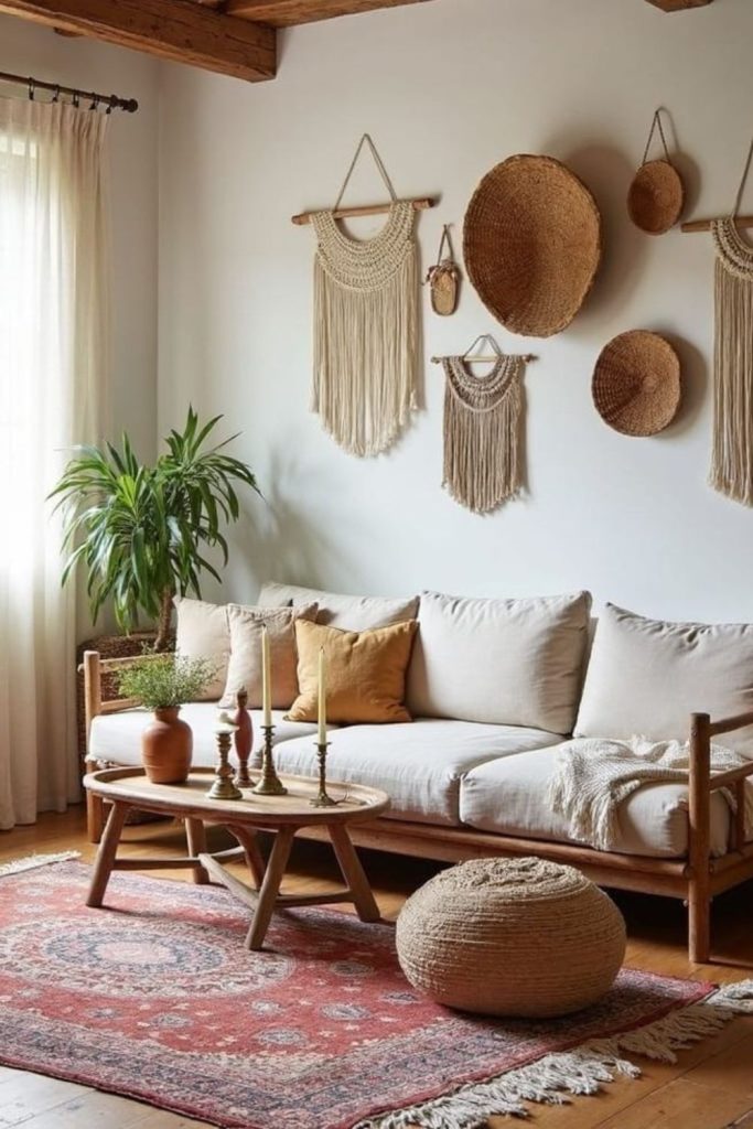 Sand-toned minimalist boho haven.