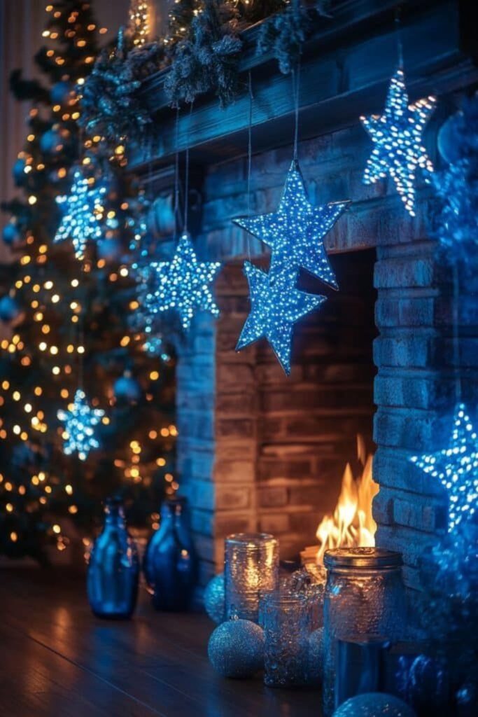 Sequin starburst silver-glitter holiday tree.