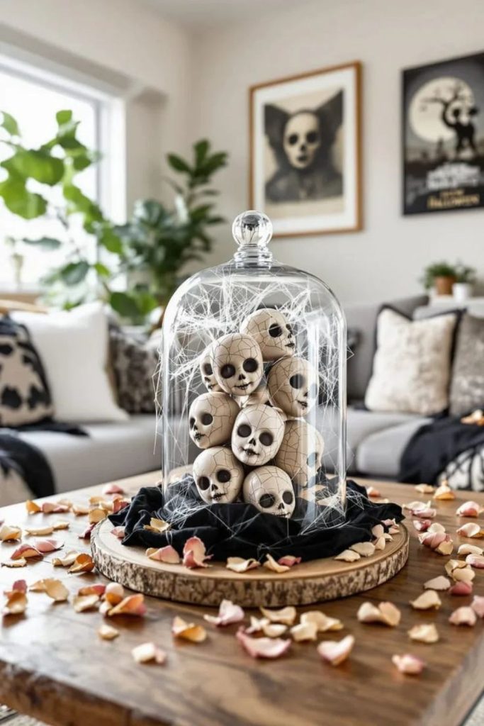Severed head cake stand centerpiece shock.