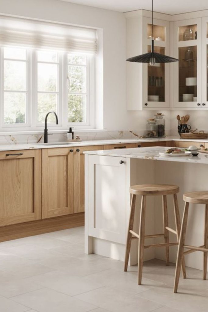 Sienna wood kitchen with golden hue.