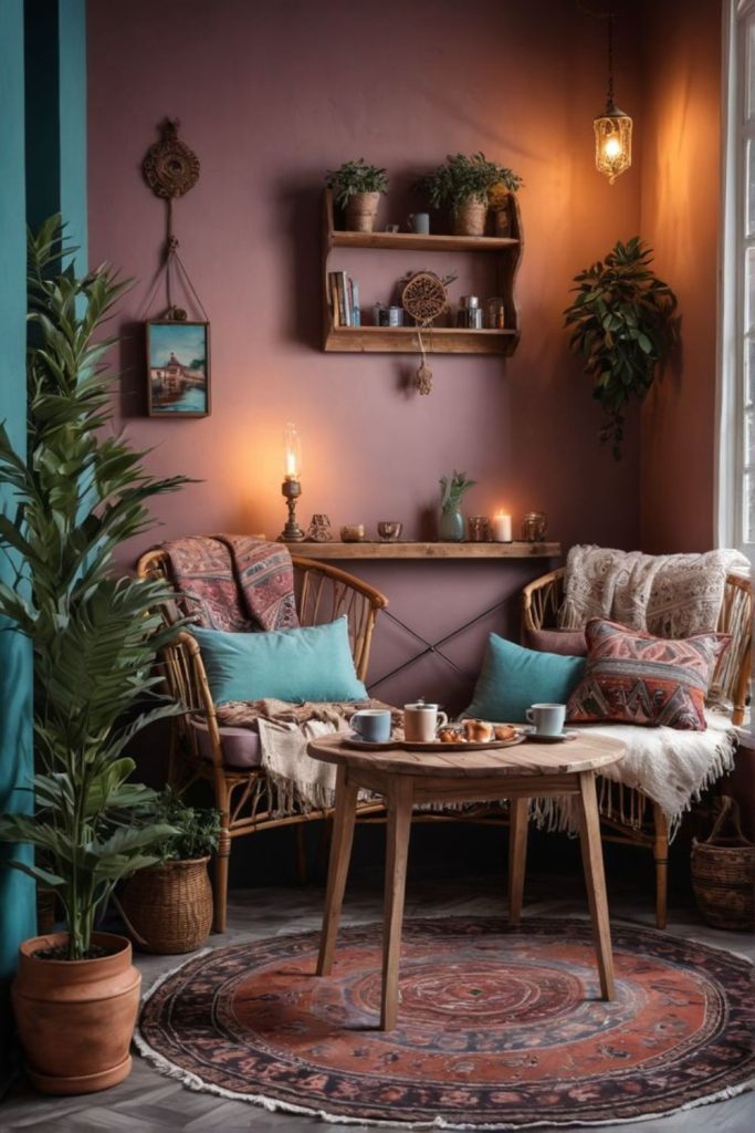 Sienna-toned soft boho corner.