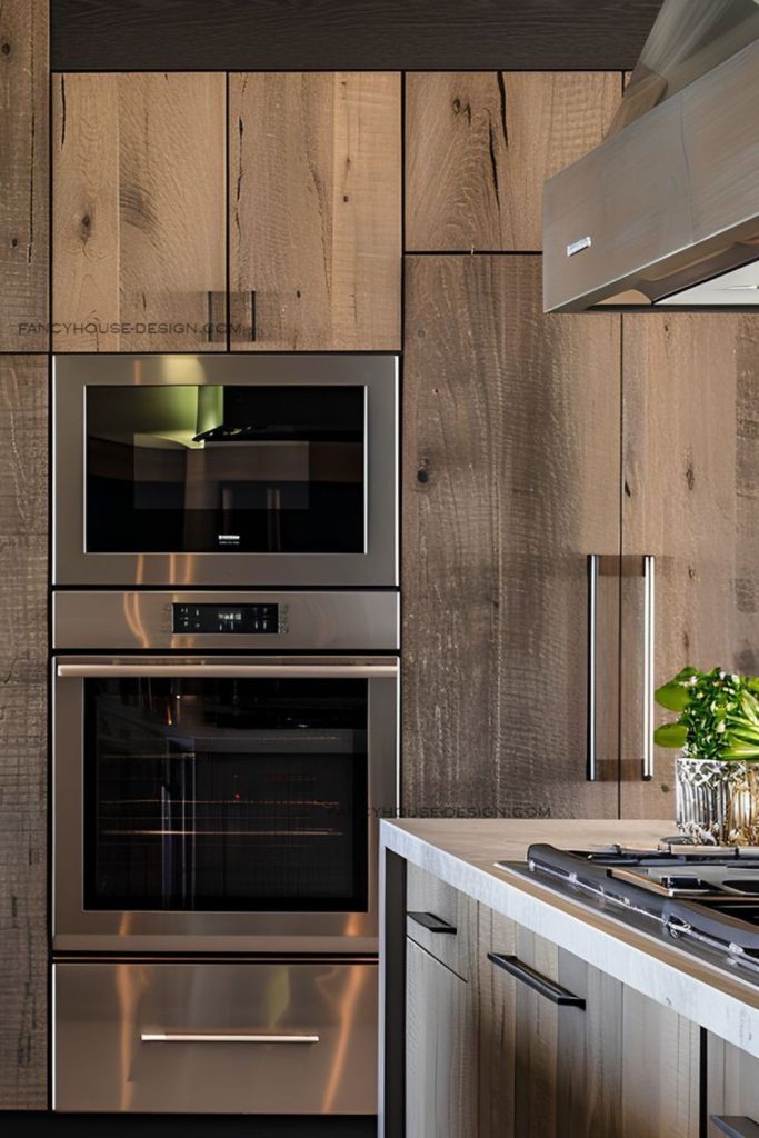 Silver and walnut handcrafted luxury kitchen.