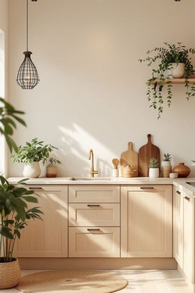 Vanilla clay kitchen with earthy feel.