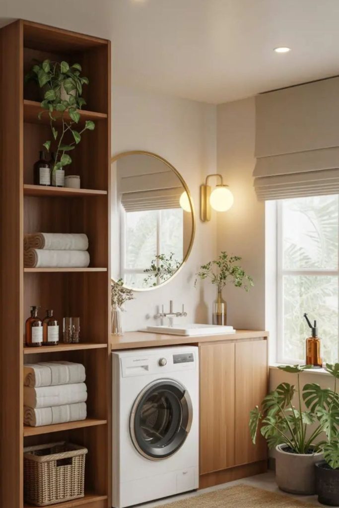 Brown velvet toned cozy utility lane.