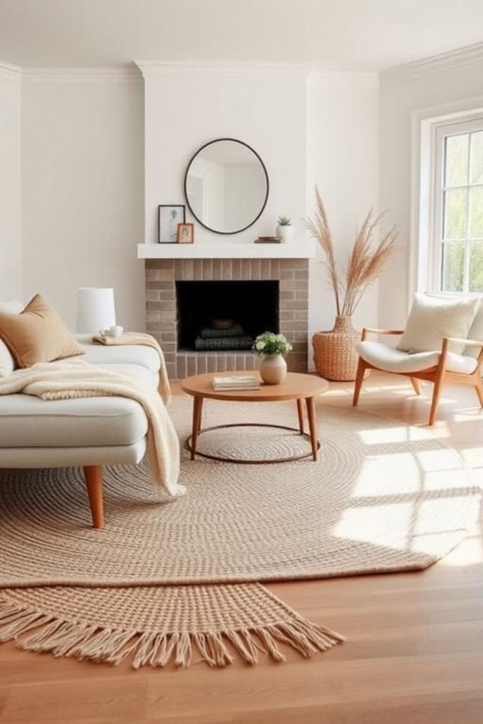 Nordic minimalist cozy neutral-toned room.