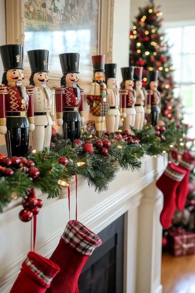 Whimsical toy-themed retro Christmas setup.