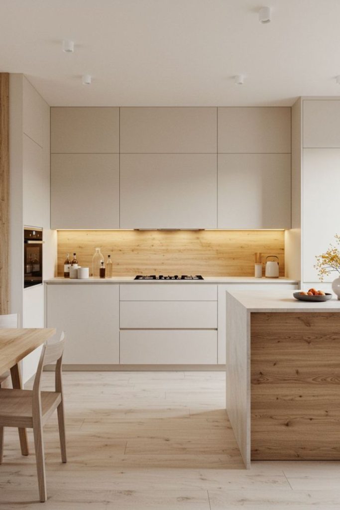 Birchwood minimal Scandinavian calm kitchen.