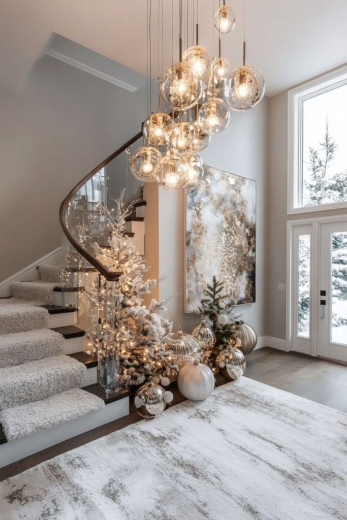 Pale neutral winter drift decor.