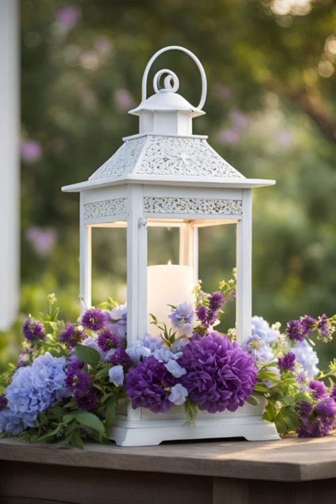 Violet and baby's breath winter bowl