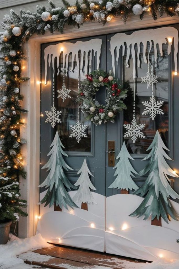 Winter wonderland door arch entrance.