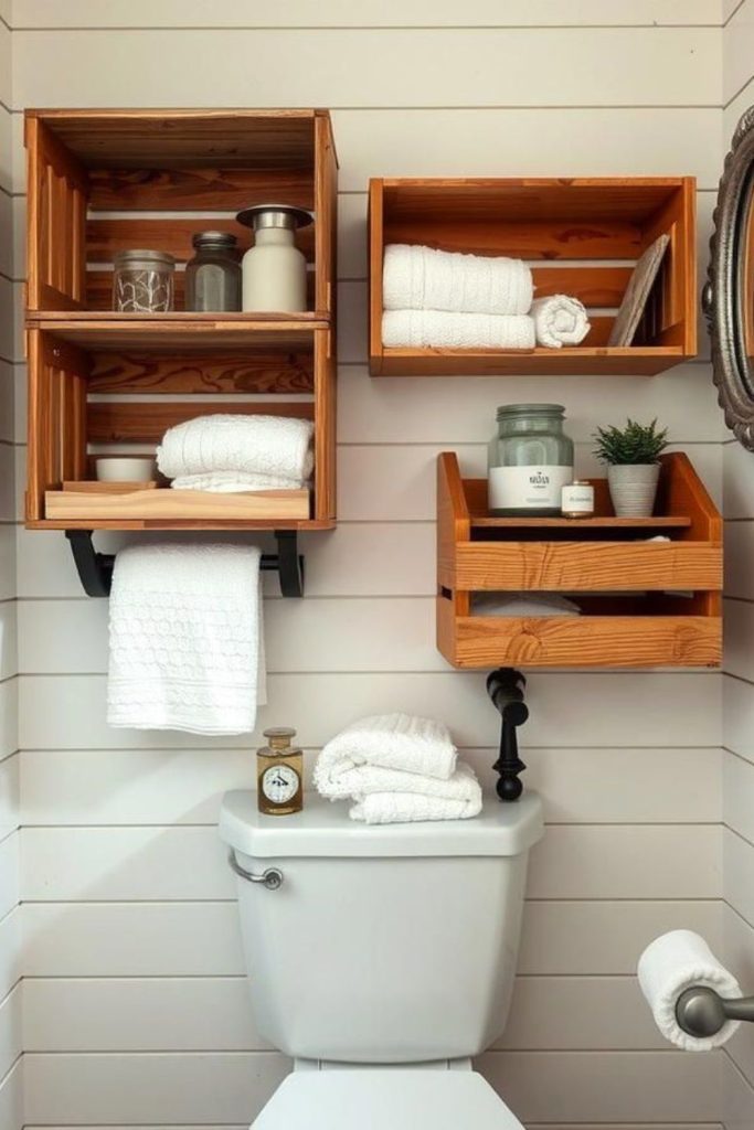 Wooden crate rustic wall mounts.