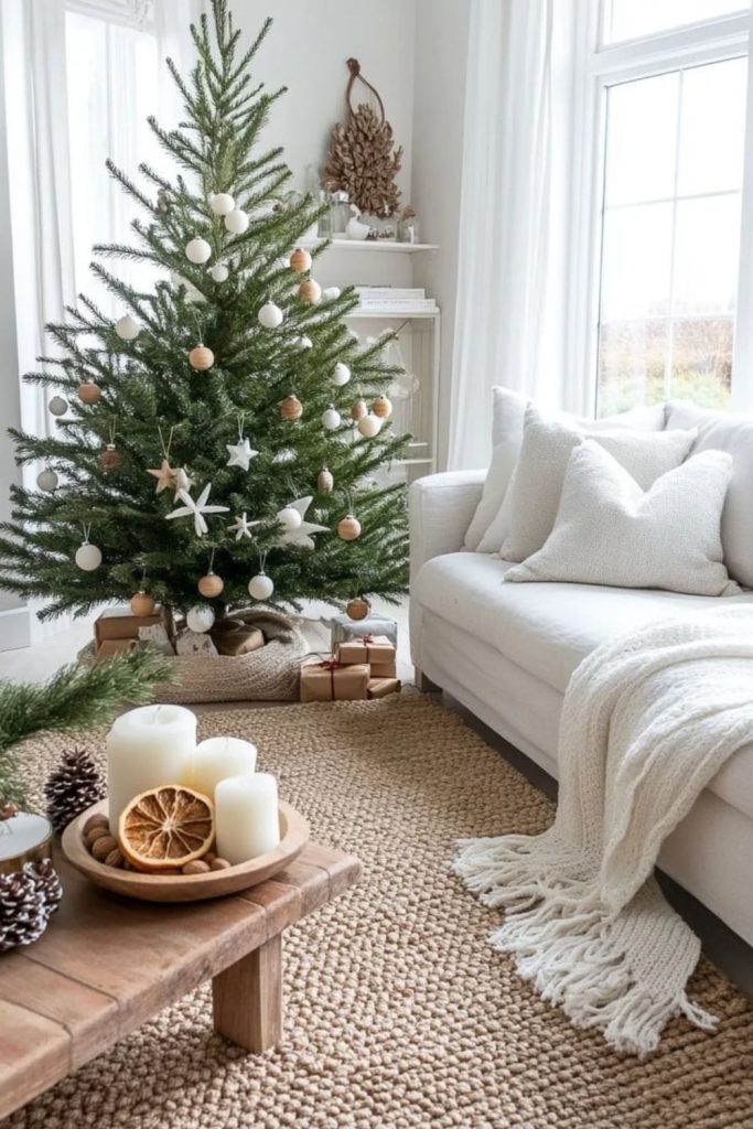Woolen frost neutral holiday lounge.