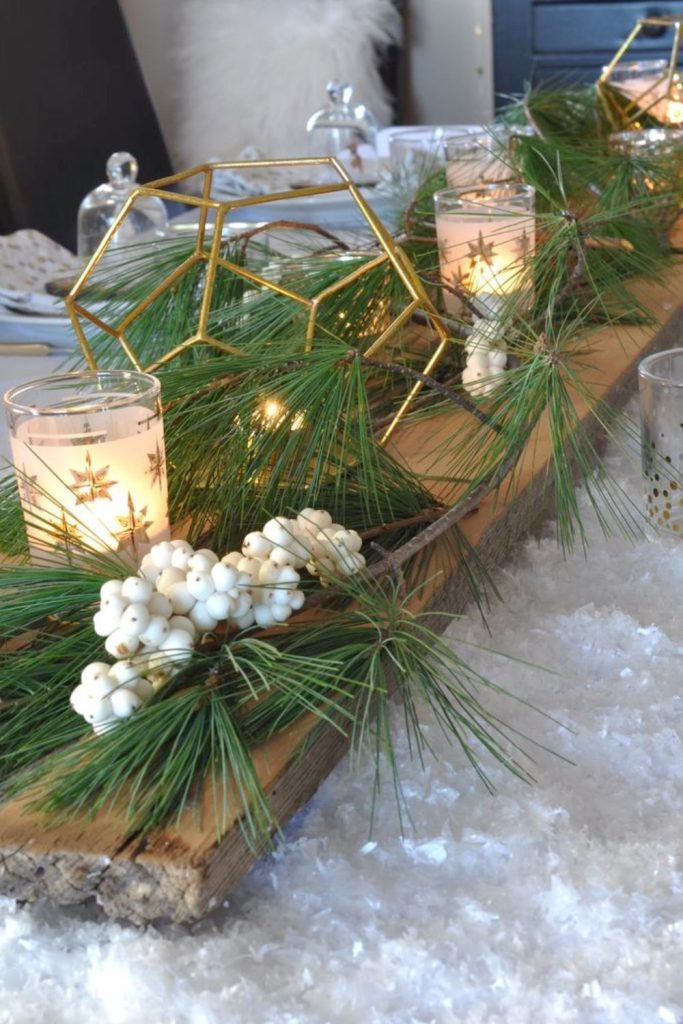 Woven neutral snow-inspired table.