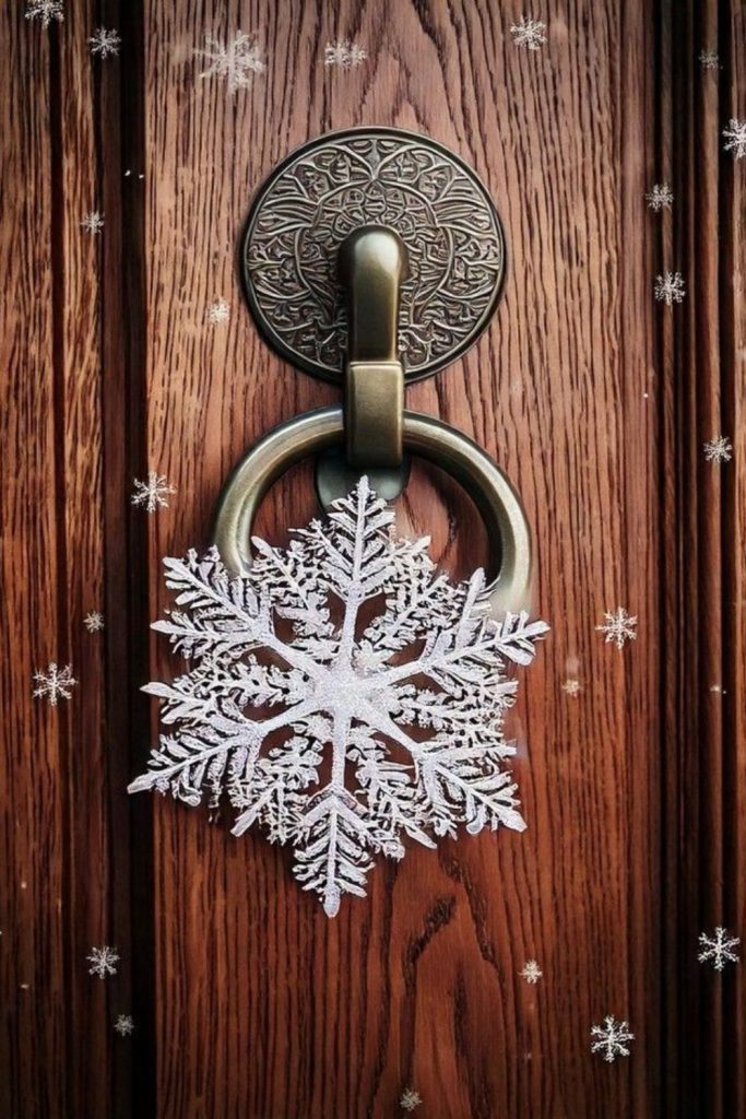 Antique key nostalgic winter greenery wreath