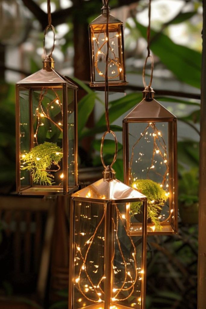 Boho lantern chandelier for holidays