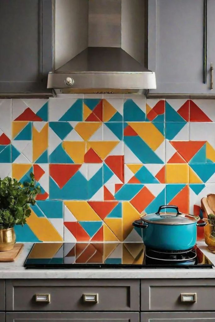 Geometric tiles in bold angular shapes
