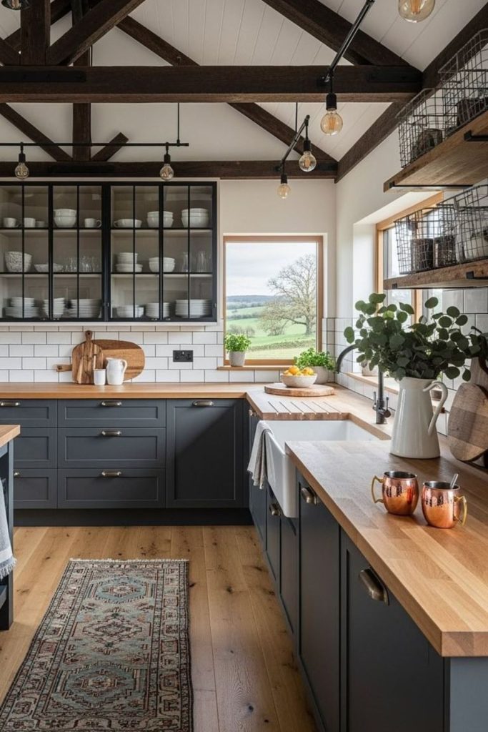 Charred timber luxury farmhouse design.