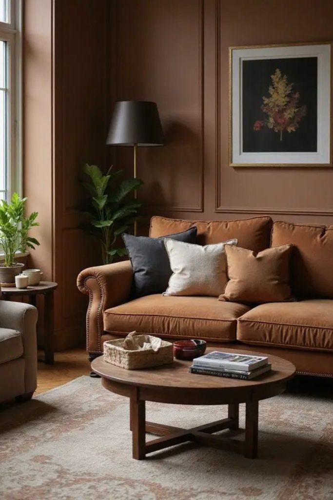 Chestnut brown artistic mini gallery living.
