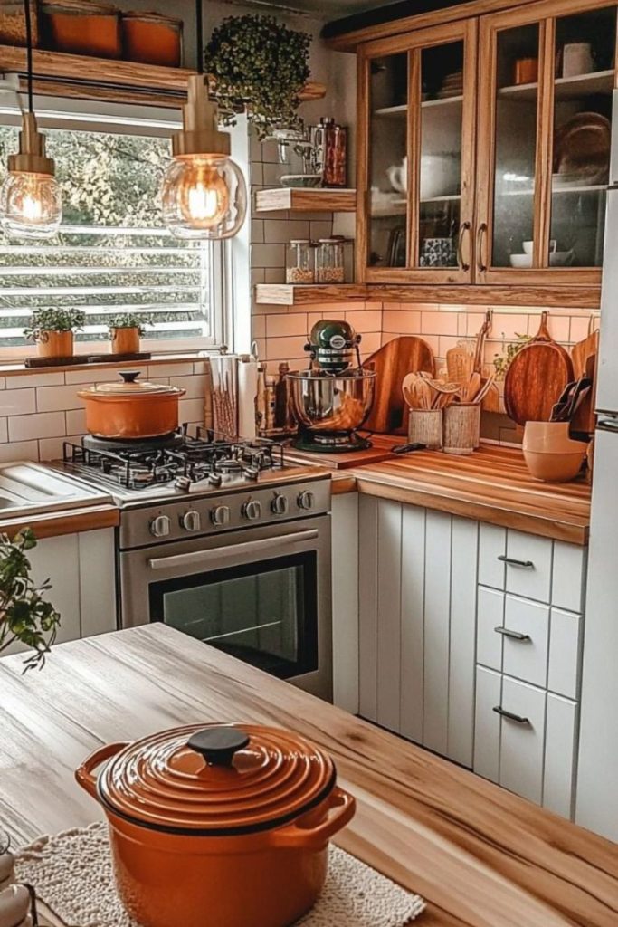 Cinnamon scented cozy kitchen atmosphere.